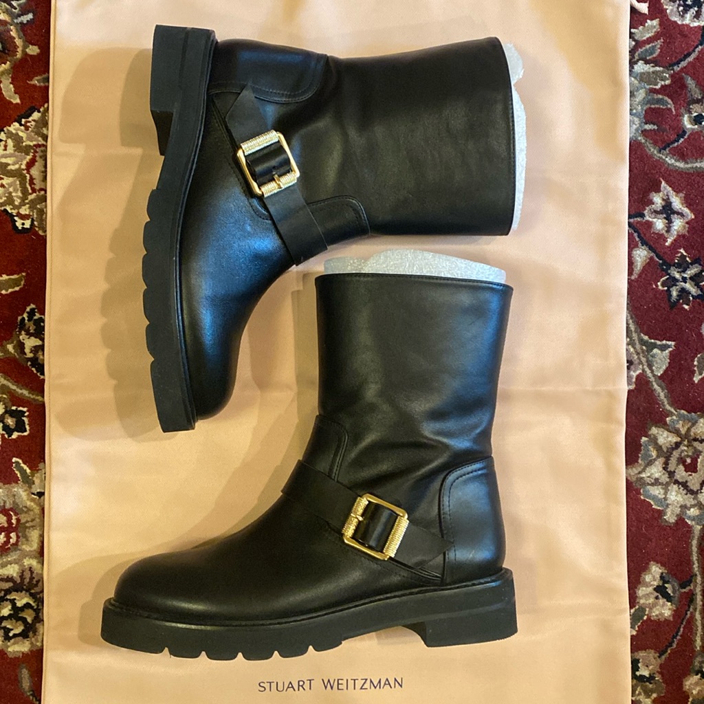 Stuart Weitzman Ryder Lift Bootie Black 38.5 / 8b Nib